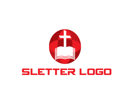 cross and book religious logo