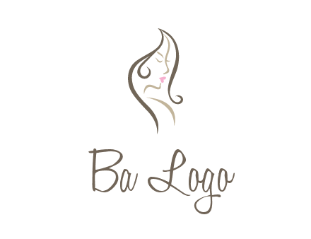 line art silhouette of woman profile beauty logo