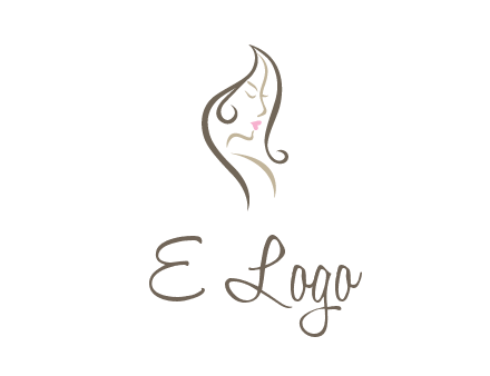 line art silhouette of woman profile beauty logo