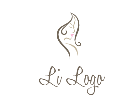 line art silhouette of woman profile beauty logo