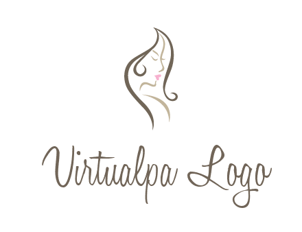 line art silhouette of woman profile beauty logo