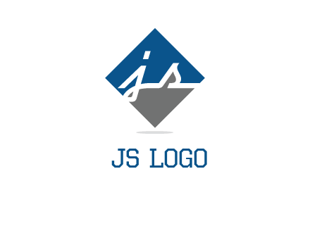 letter j and s inside the rhombus shape logo