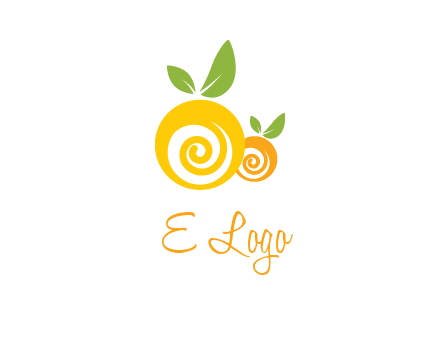 korus in oranges with leaves food logo