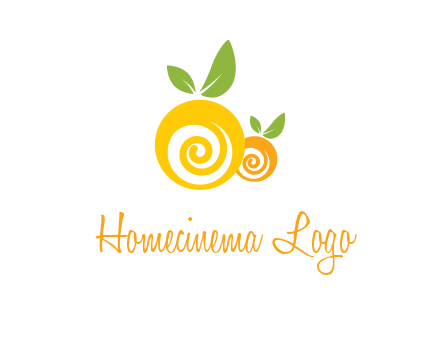 korus in oranges with leaves food logo