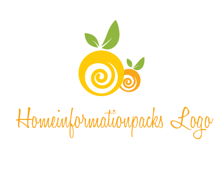 korus in oranges with leaves food logo