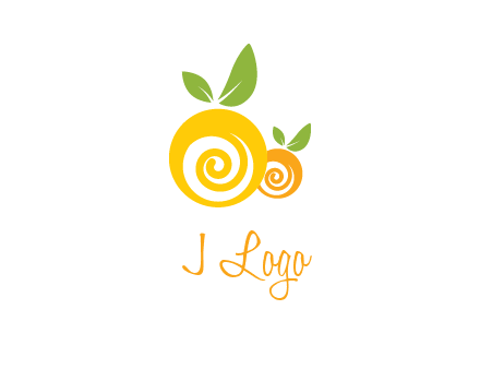 korus in oranges with leaves food logo