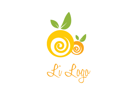 korus in oranges with leaves food logo