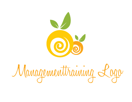 korus in oranges with leaves food logo