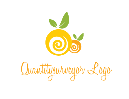 korus in oranges with leaves food logo