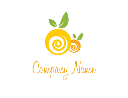 korus in oranges with leaves food logo