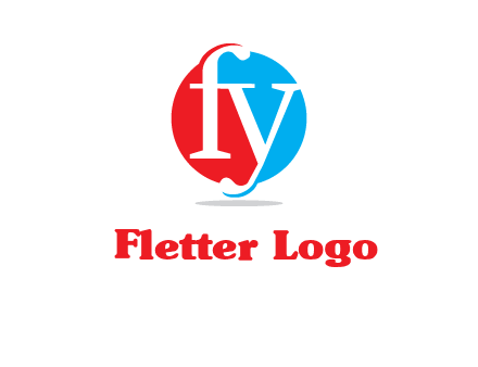 Letter f and y inside the circle logo