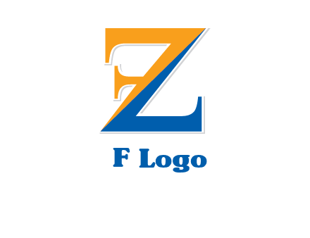 two toned letter Z forming letter F