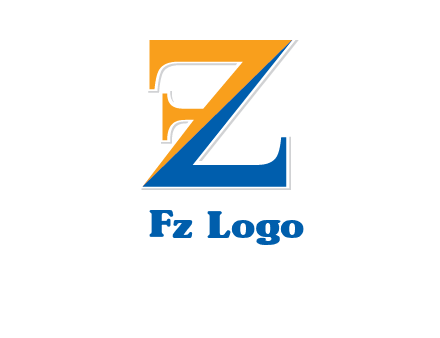 two toned letter Z forming letter F