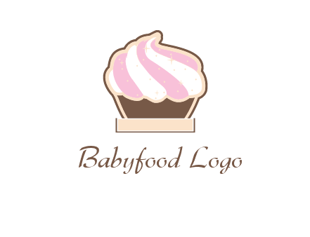 two color cream top cupcake logo