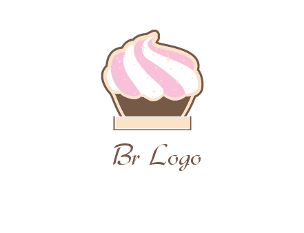 two color cream top cupcake logo