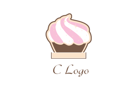 two color cream top cupcake logo