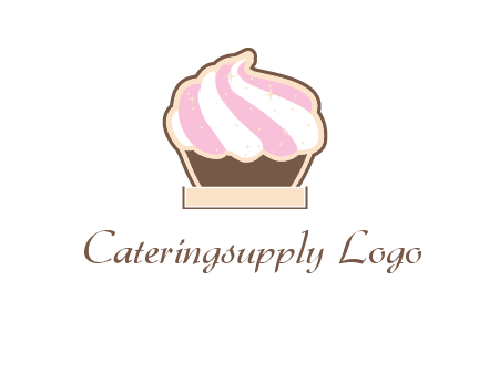 two color cream top cupcake logo