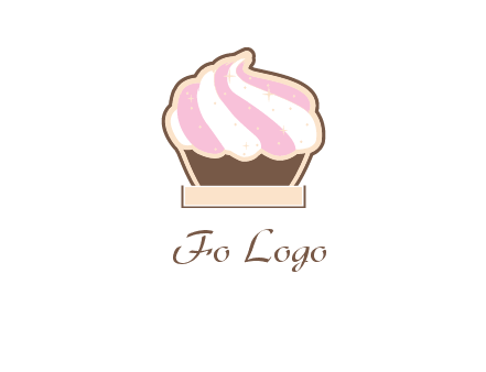 two color cream top cupcake logo