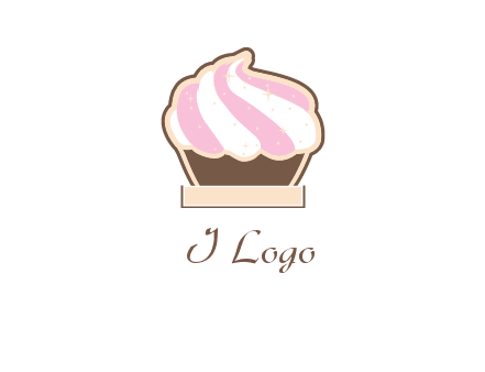 two color cream top cupcake logo