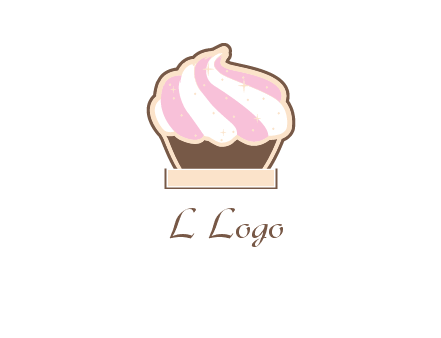 two color cream top cupcake logo