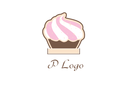 two color cream top cupcake logo