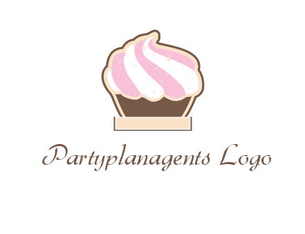 two color cream top cupcake logo