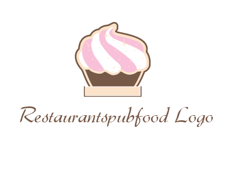 two color cream top cupcake logo