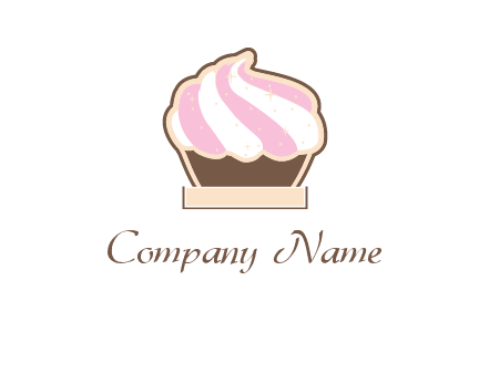 two color cream top cupcake logo