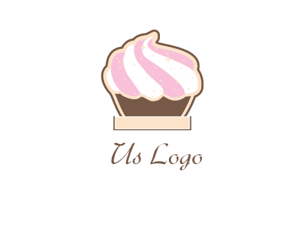 two color cream top cupcake logo