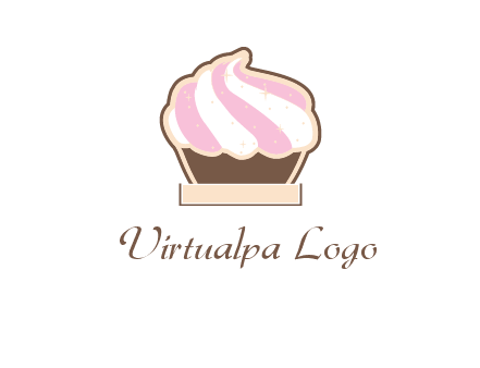 two color cream top cupcake logo