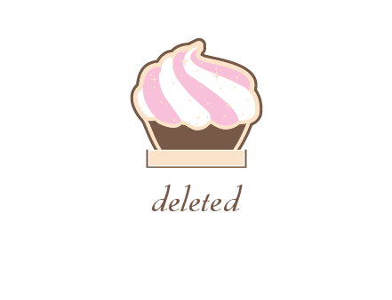 two color cream top cupcake logo