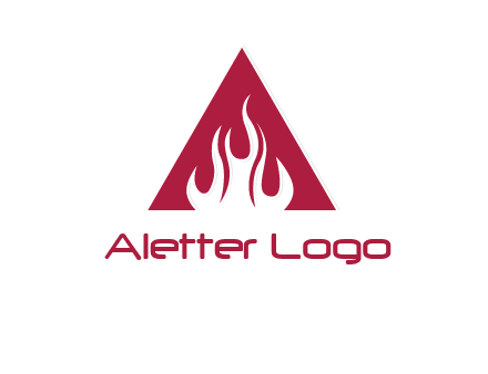 fire inside letter a logo