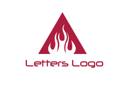 fire inside letter a logo