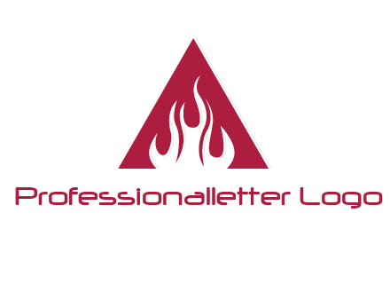 fire inside letter a logo