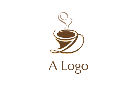 fancy abstract coffee cup with steam beverage logo