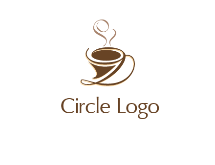 fancy abstract coffee cup with steam beverage logo