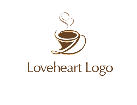 fancy abstract coffee cup with steam beverage logo