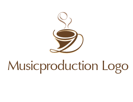 fancy abstract coffee cup with steam beverage logo