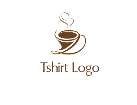 fancy abstract coffee cup with steam beverage logo