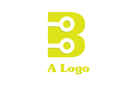 technology wires in letter b logo