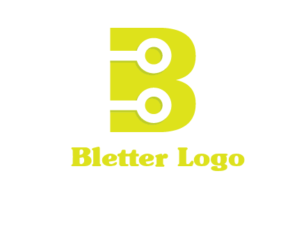 technology wires in letter b logo