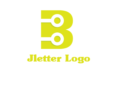 technology wires in letter b logo