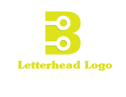 technology wires in letter b logo