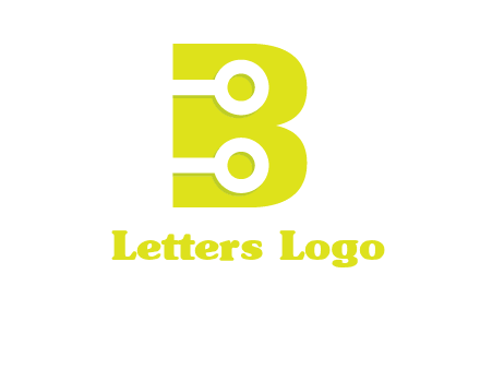 technology wires in letter b logo