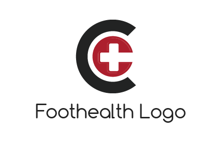 medical symbol inside the circle with letter c logo