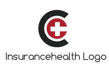 medical symbol inside the circle with letter c logo