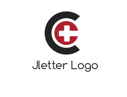 medical symbol inside the circle with letter c logo