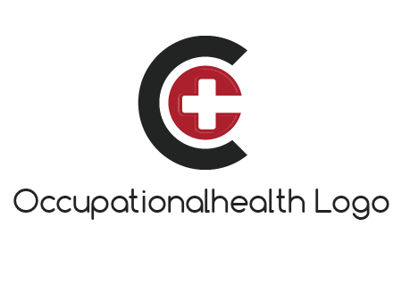 medical symbol inside the circle with letter c logo