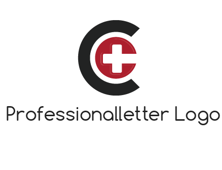 medical symbol inside the circle with letter c logo