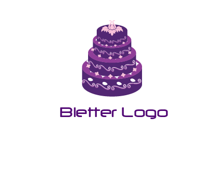 tiered layer wedding cake logo